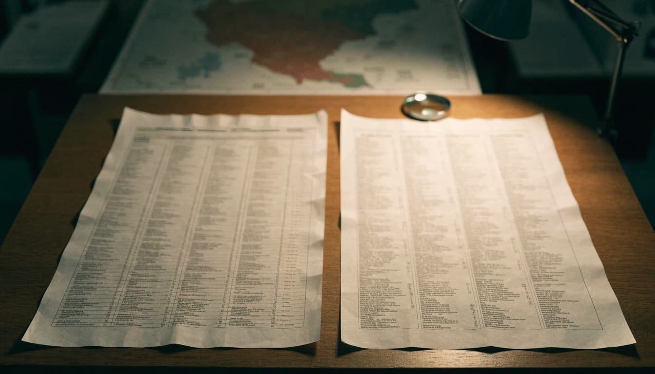 A ballot measure and newspaper page sit beside a magnifying glass on a library table.